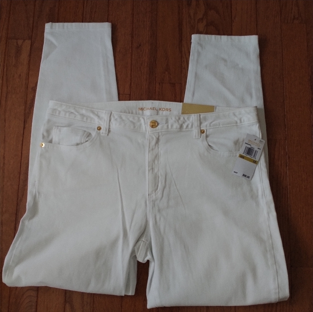 Michael Kors Izzy Skinny White Jeans 14 - Picture 13 of 15